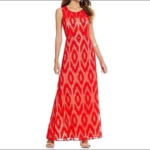 Red Gianni Bini Maxi Lace Dress